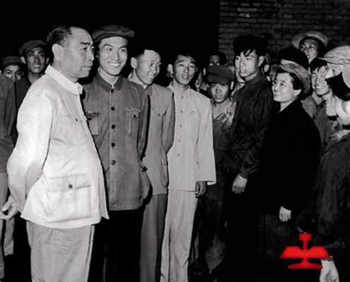 1959年毛澤東同志親切接見全國著名勞動模范、鞍鋼老英雄孟泰